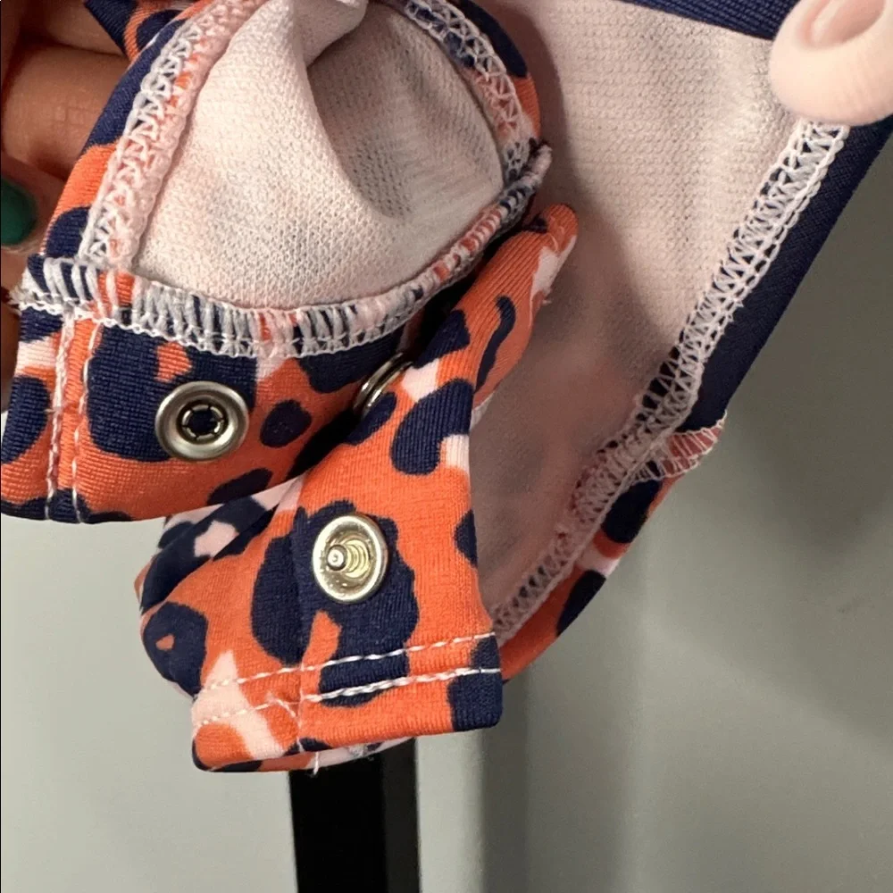 Cat & Jack Pink Navy Leopard Zip-Front Girls One-Piece Swimsuit Size 5T New NWT
